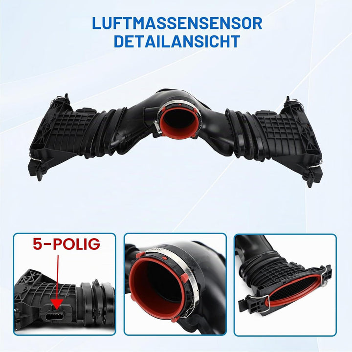 Lufteinlassschlauch 5-polig Motor Turbo Ansaugrohr Kompatibel mit Mercedes CDI C-Klasse W203 W204 S2