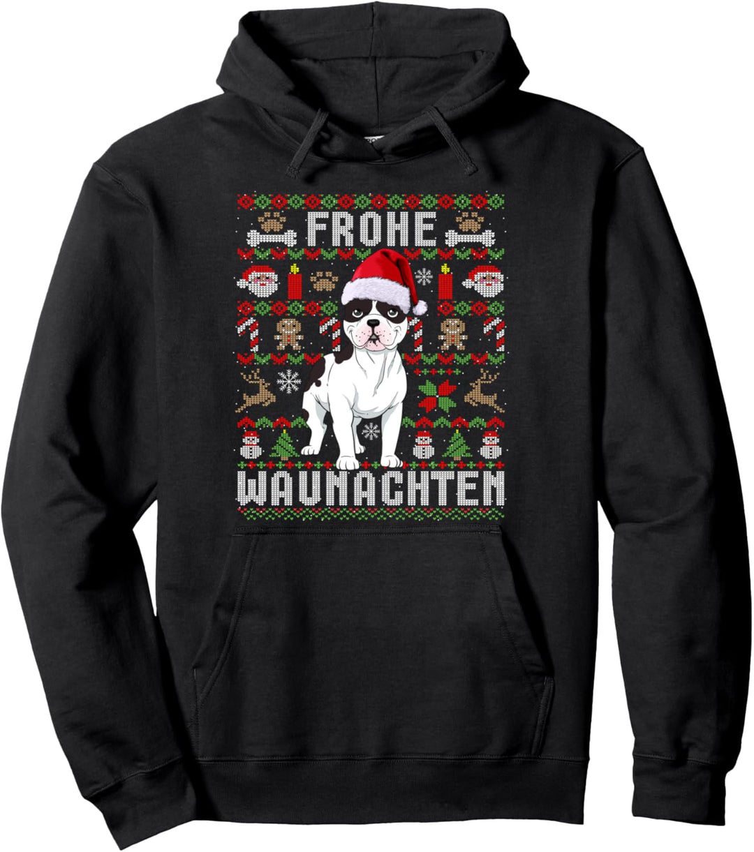 Ugly Christmas Französische Bulldogge Weihnachten Hunde Pullover Hoodie