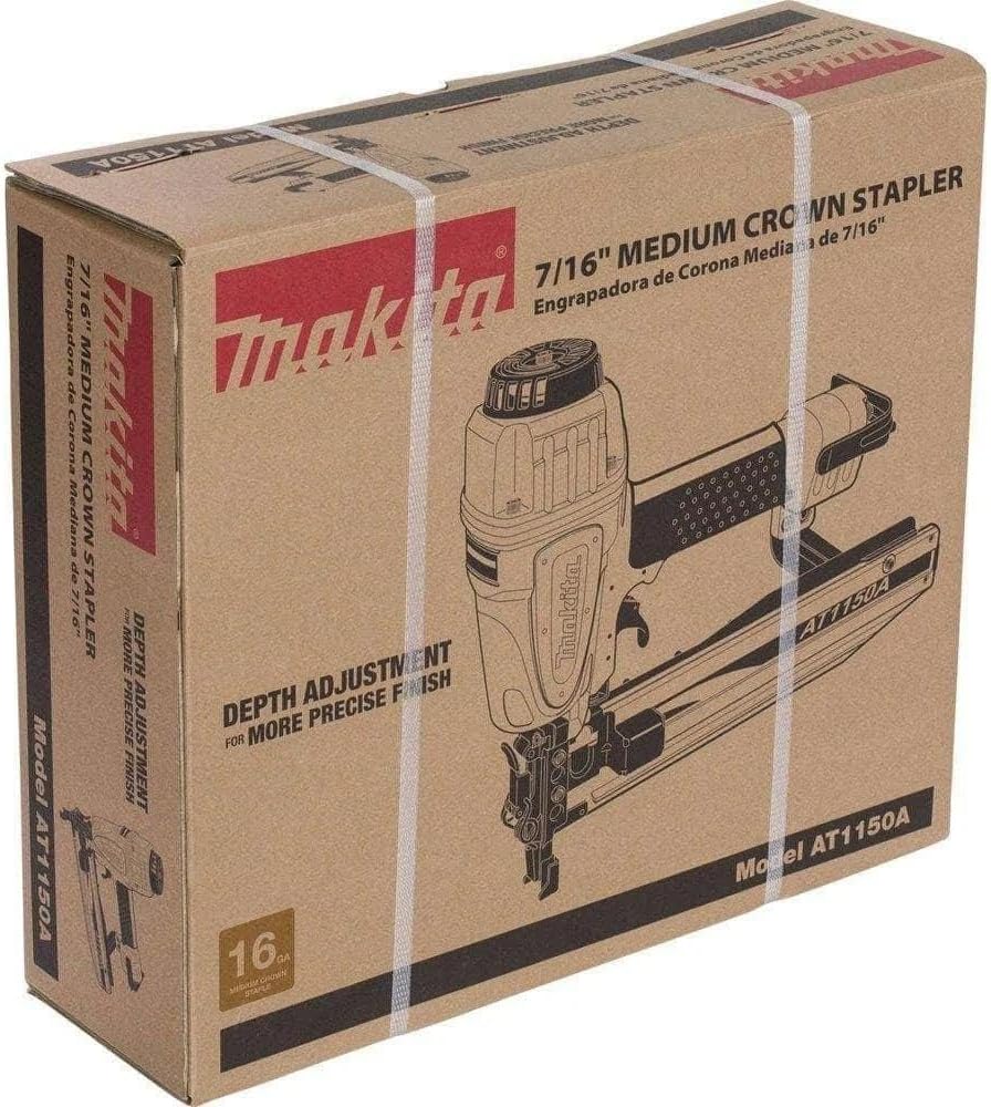 Makita Druckluft-Tacker AT1150A, Schwarz, Blau, Silber