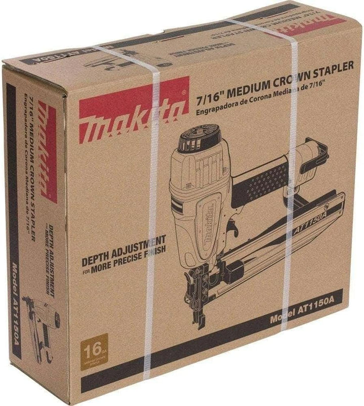Makita Druckluft-Tacker AT1150A, Schwarz, Blau, Silber