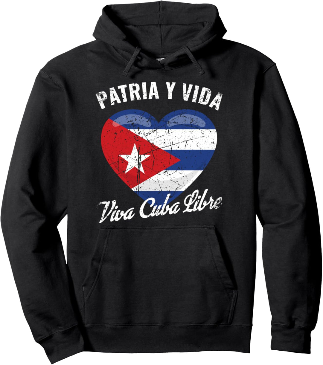 Patria Y Vida Viva Cuba Libre – Kuba Flagge Design – Cubano Pullover Hoodie
