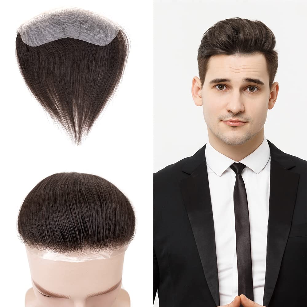 Lordhair Toupet Herren - Europäisches Echthaar Toupet, V-LOOP Skin Toupet für Männer, Toupet Echthaa