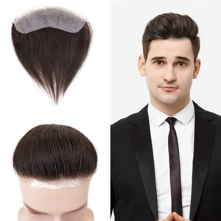Lordhair Toupet Herren - Europäisches Echthaar Toupet, V-LOOP Skin Toupet für Männer, Toupet Echthaa
