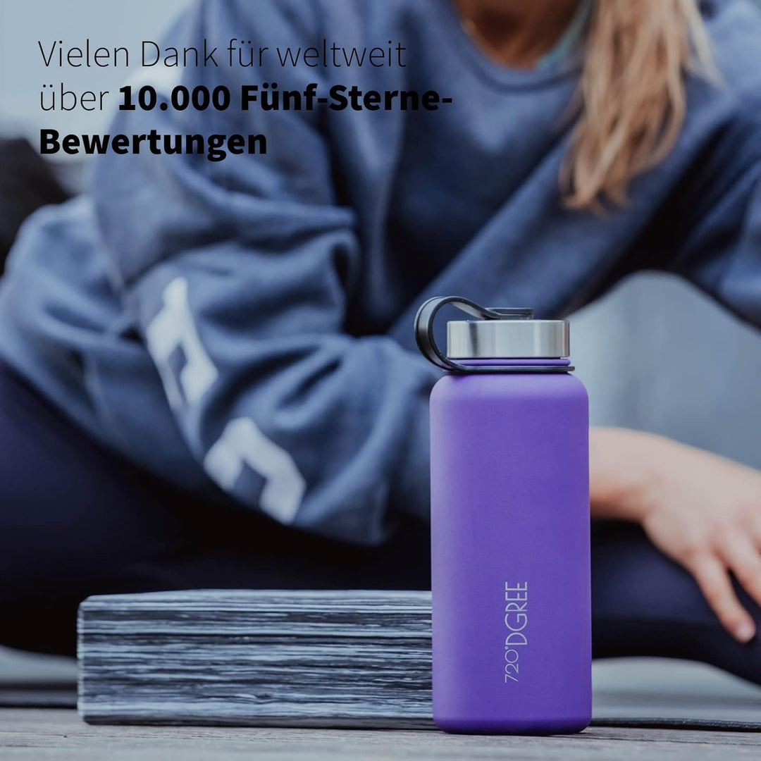 720°DGREE Edelstahl Trinkflasche “noLimit” - Auslaufsicher, Kohlensäure geeignet, BPA-Frei - Thermos
