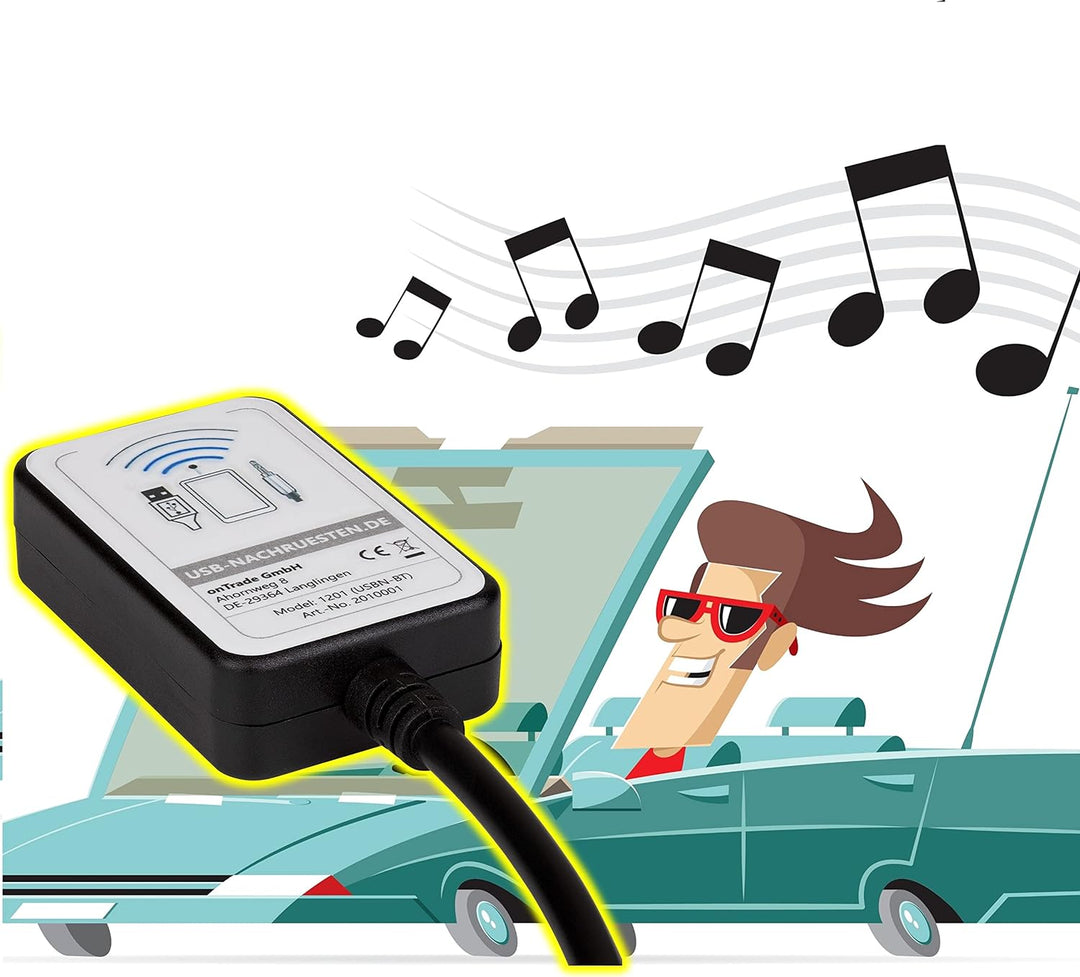 USB-Nachruesten.de | Bluetooth Adapter Auto für Musik Streaming | Plug and Play | Jetzt Lieblingsmus
