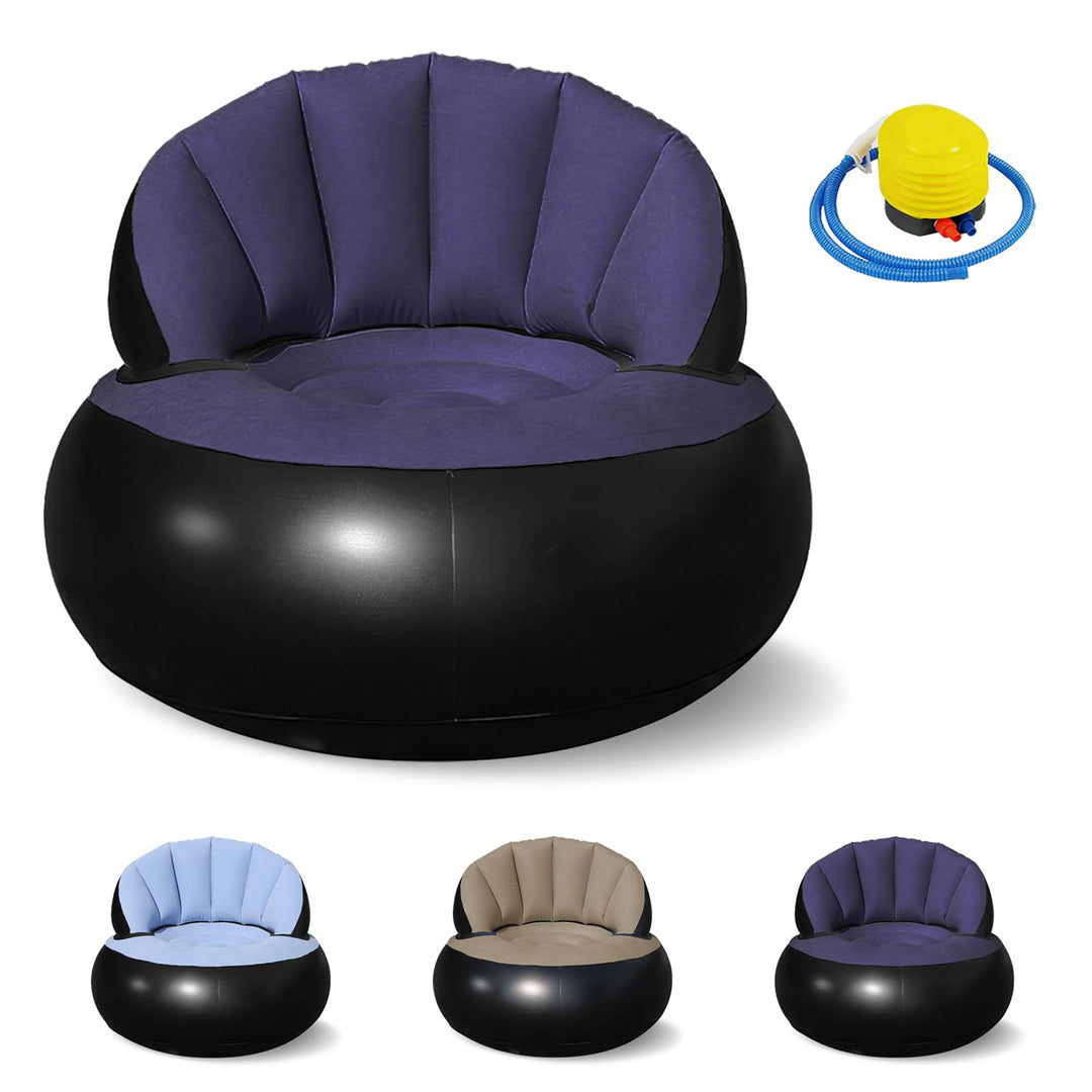 Aufblasbares Sofa, Wasserdichtes Aufblasbarer Sessel, Luftsofa mit Fusspumpe, Aufblasbare Couch mit