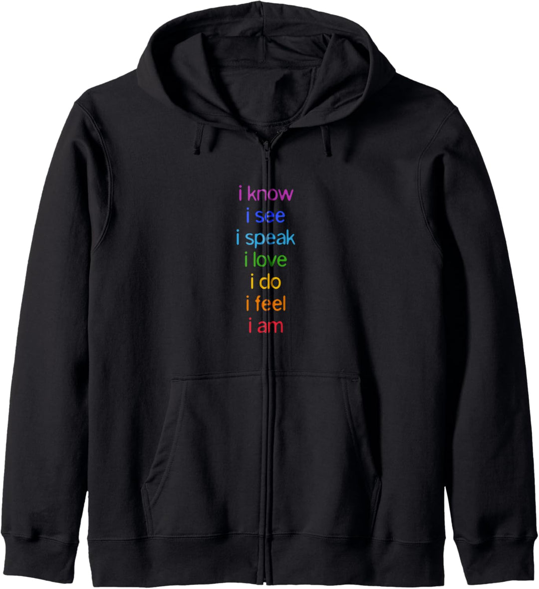 i know i see i speak i love i do i feel i am - 7 chakren Kapuzenjacke