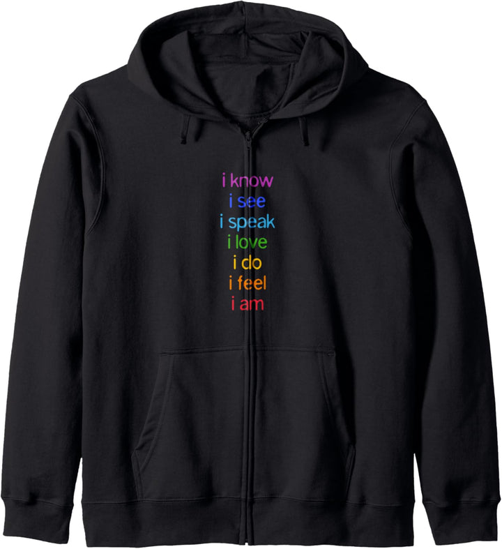 i know i see i speak i love i do i feel i am - 7 chakren Kapuzenjacke
