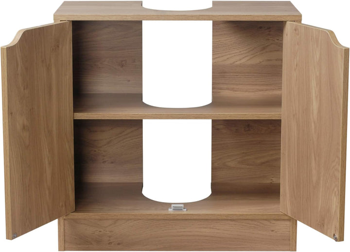 URBNLIVING Waschbeckenunterschrank für das Badezimmer, mit Standfuss, Eiche, Eiche
