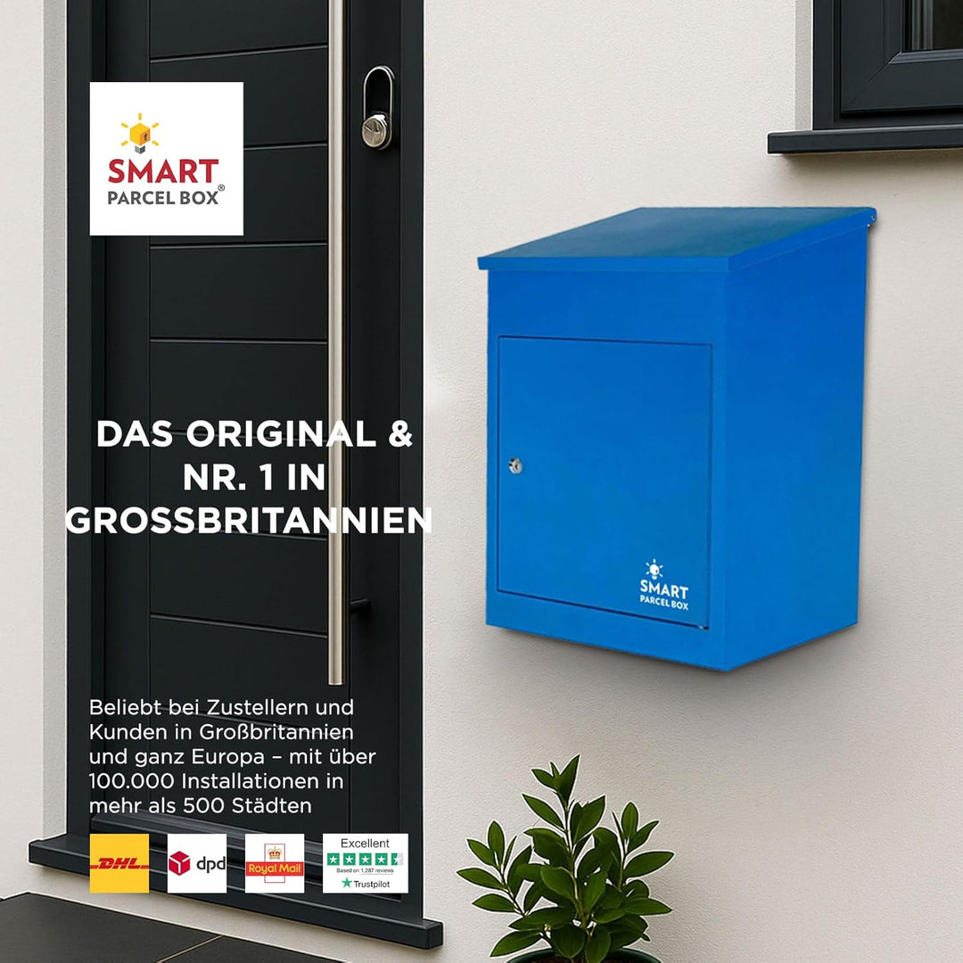 SMART PARCEL BOX Paketbox, Paketbriefkasten Wandmontage, Briefkasten mit Paketfach, Postbox für Pake