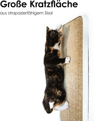 LucyBalu® Katzen Kratzbrett für die Wand I Austauschbare Sisal Kratzmatte mit Metallrahmen | Sisal K