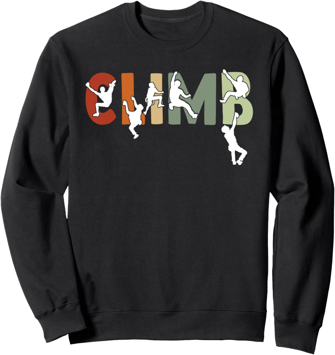 Vintage Climbing Bouldering Kletterer Fels Klettern Sweatshirt