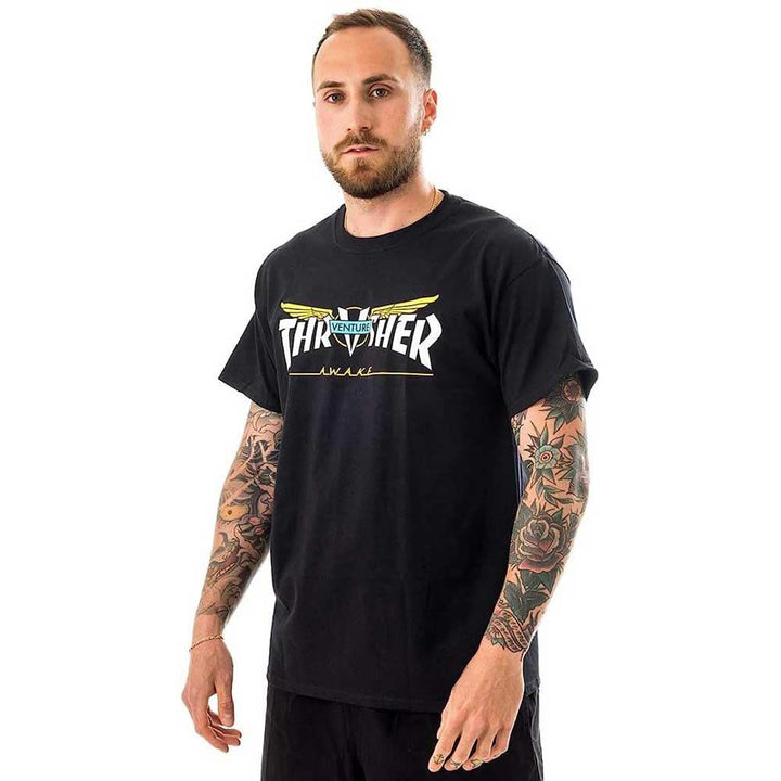 Thrasher Herren T-Shirt Venture Collab S/S, Grösse:M, Farben:Black