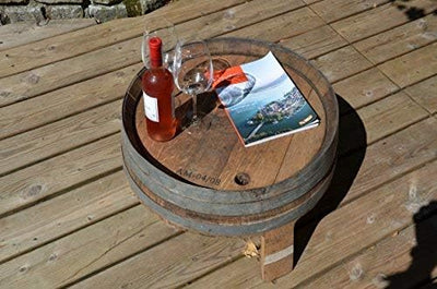 Beistelltisch, Wohnzimmertisch, Kleiner Tisch aus halbem Weinfass - Höhe 40cm, Durchmesser Oben ca.