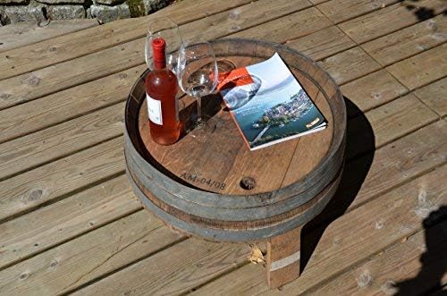 Beistelltisch, Wohnzimmertisch, Kleiner Tisch aus halbem Weinfass - Höhe 40cm, Durchmesser Oben ca.