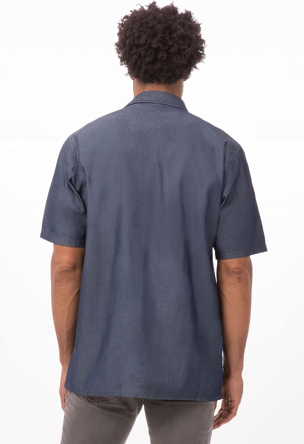 Chef Works B074-M Detroit Denim-Kurzarmhemd, Grösse M, Blau
