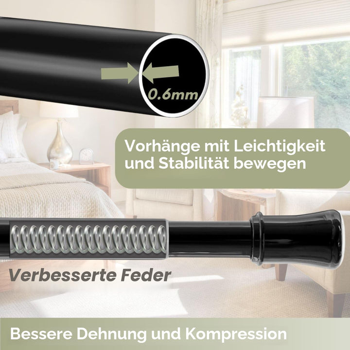 Gardinenstange ohne Bohren und Schrauben Teleskopstange Duschvorhangstange zum Einklemmen Vorhangsta