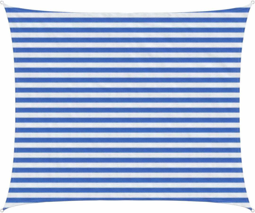 vidaXL Sonnensegel 2,5 x 3,5 m HDPE Rechteckig Blau und Weiss 2,5 x 3,5 m Blau und Weiss, 2,5 x 3,5