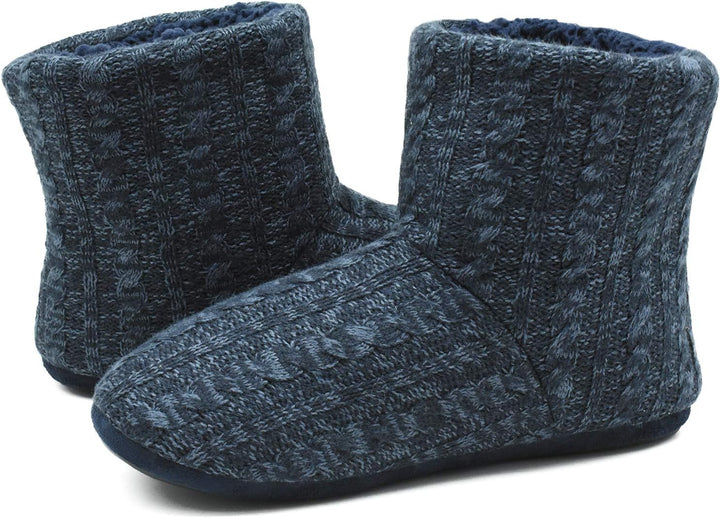 COFACE Herren Hüttenschuhe Lammfell Winter Hausschuhe Warme Plüsch Gefütterte Hausstiefel Männer Hau