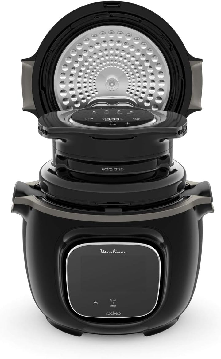 Moulinex Extra Crisp Deckel Cookeo, knusprige Rezepte, 4 automatische Programme, manueller Modus, ei