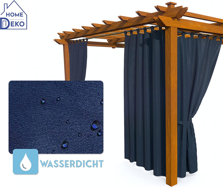 HOME DEKO Terrassenvorhang, Wasserdichter Gartenvorhang für Terrasse, Balkon, Pergola & Pavillon, Sc