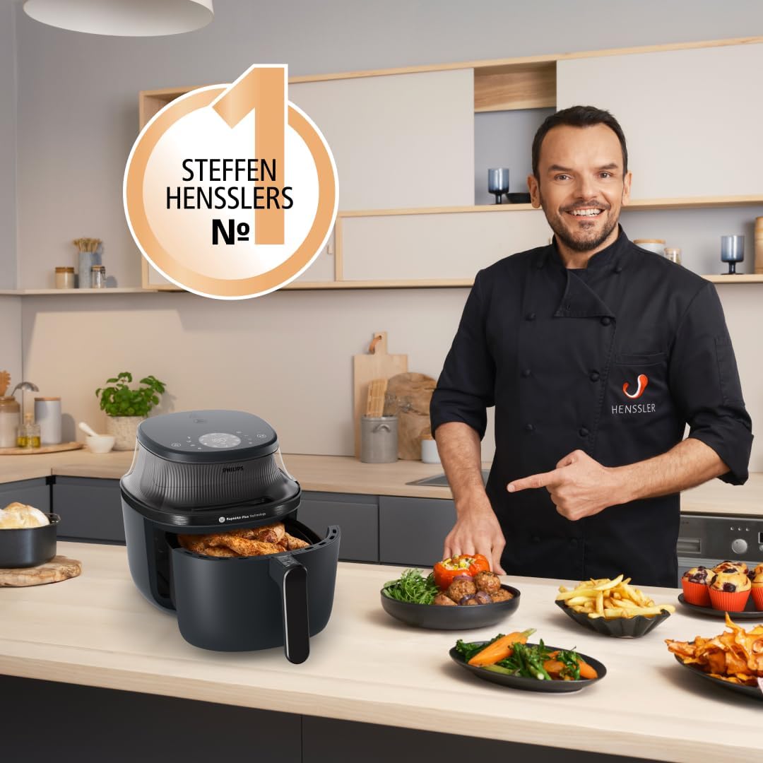 Philips Airfryer 3000 Series 6.2L, Sichtfenster, 16-in-1 Airfryer, RapidAir Plus Technologie, wenige