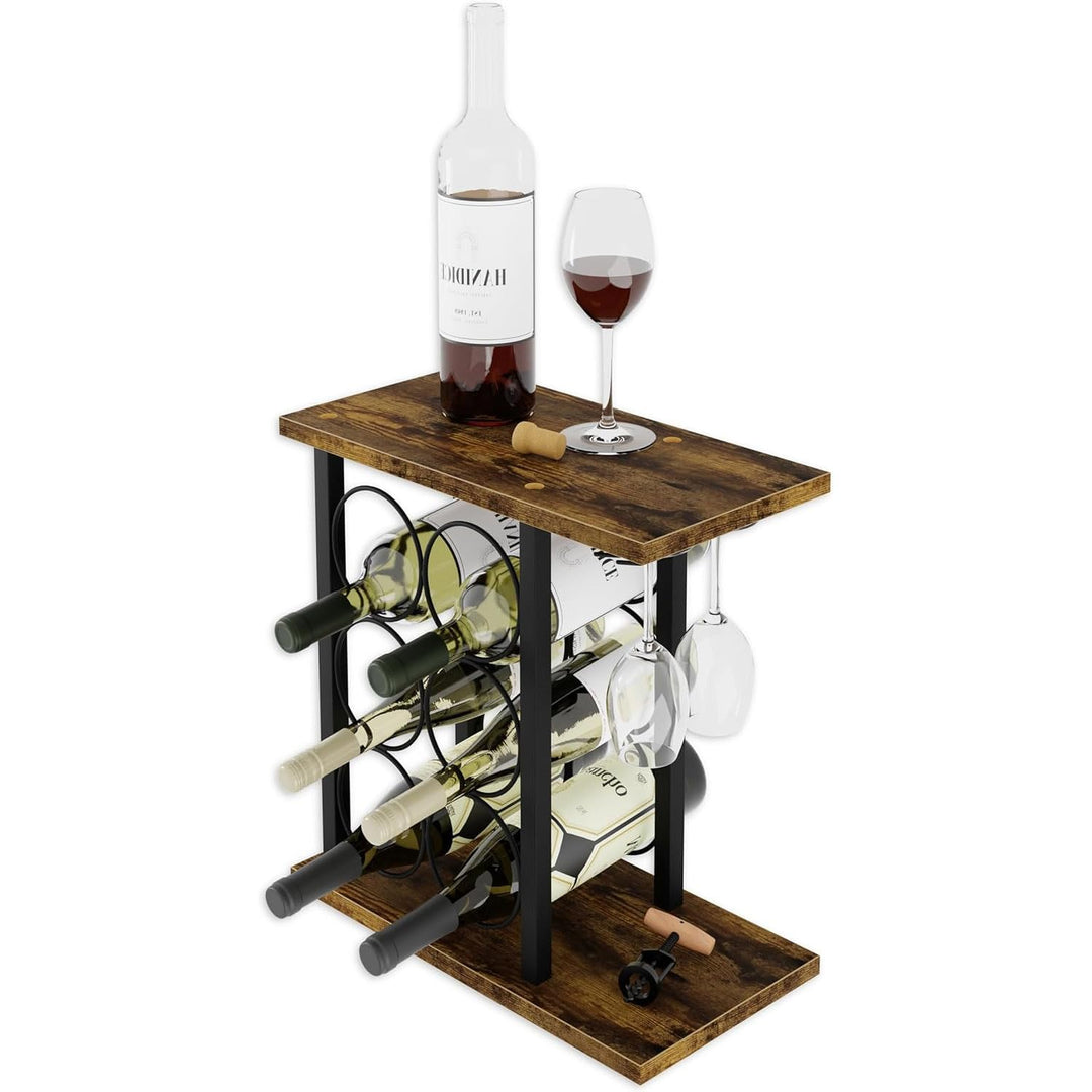 Lenmar, Metall Weinregal für 6 Flaschen, LOFT 2-6G Kompakt Maximierte Kapazität | Modernes Design |
