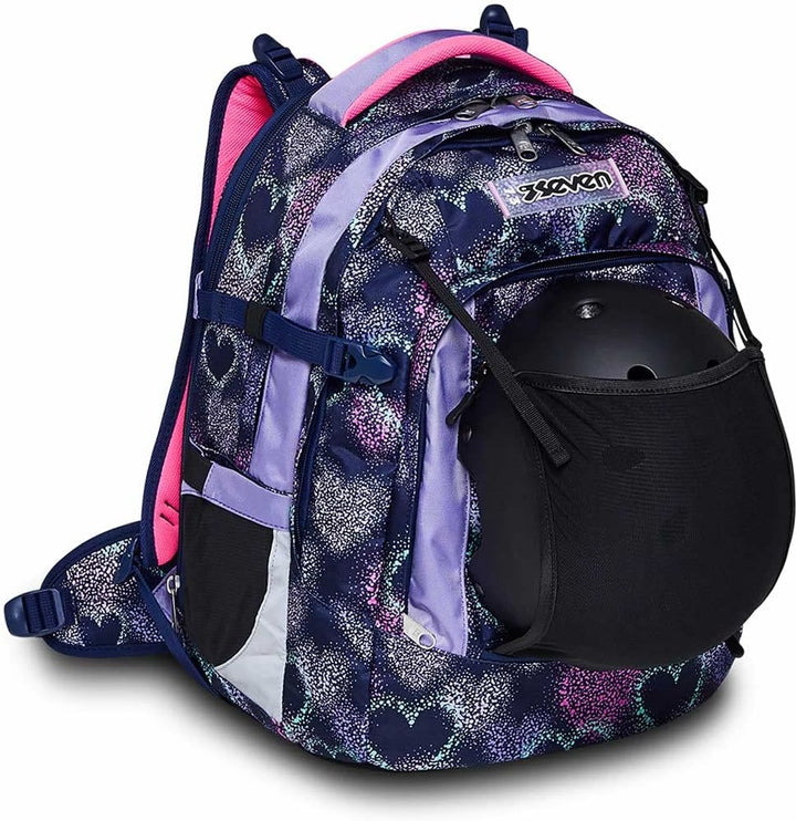 Seven Schulrucksack ergonomisch und erweiterbar - mit mehreren Fächern - Schulranzen für Mädchen Jun