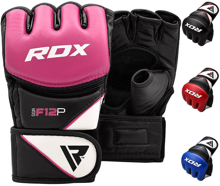 RDX MMA Maya Hide Handschuhe, Leder, Training, Kampfkunst, Boxsack, Kampf, Sparring, Kickboxen S ros