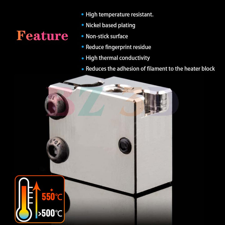 1 STÜCK PT100 Volcano Heizblock Plated Copper Heater Block Volcano Plattierte Kupfer Heizblock Mit S