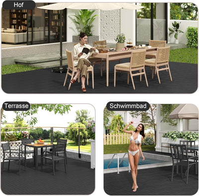 Laneetal WPC Fliesen 22er Set für 2 m², Balkonfliesen 30x30 cm, Terrassenfliesen Klicksystem, Klickf