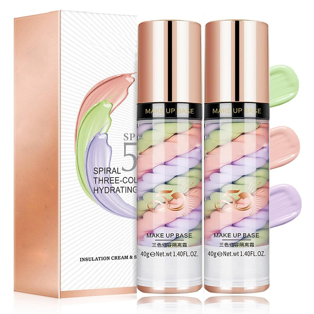 Skynest 2pcs Pore Primer, Color Correcting Facial Serum, Face Makeup Primer Base,Isolation Cream,Inv