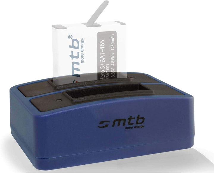4 Akkus (1250mAh) + Dual-Ladegerät (USB) für AABAT-001 / Für GoPro Hero 5, Hero 6 - mit Allen Firmwa