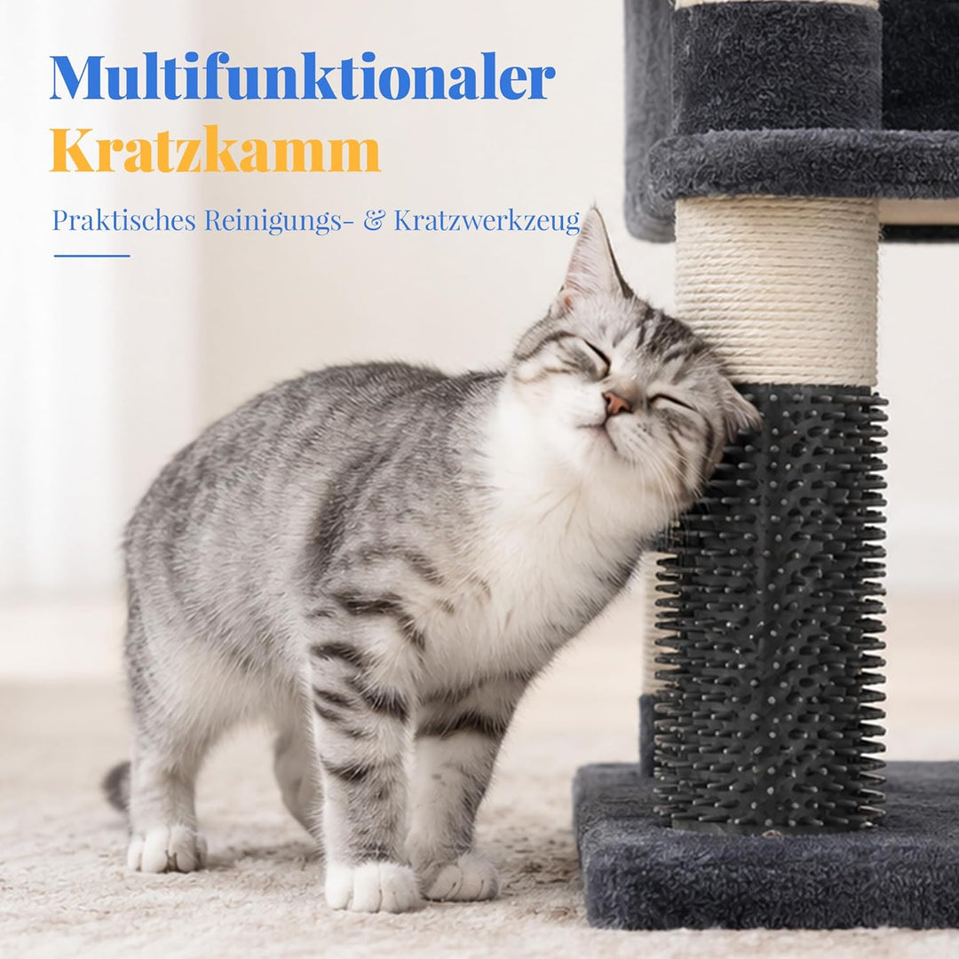 Hey-brother Kratzbaum, 188 cm Katzenbaum, XXL Kletterbaum mit 2 gross Plattform, 3 Höhlen, 2 Korb, P
