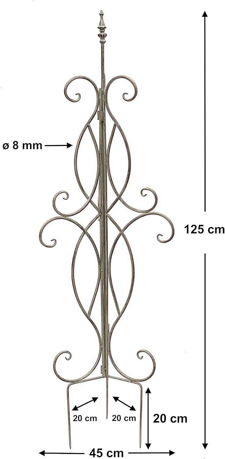 DanDiBo Rankhilfe Metall Rankgitter 125 cm 93998 Kletterhilfe Bodenstecker Blumenhalter Ranksäule
