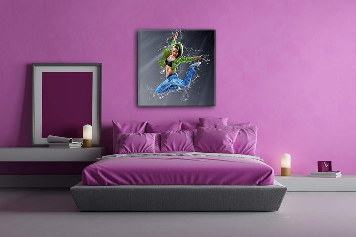 deyoli stylisher Tanz im Wasser Format: 70x70 als Leinwand, Motiv fertig gerahmt auf Echtholzrahmen,