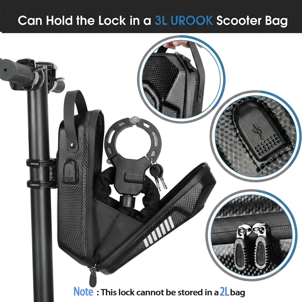 Rollertasche,Zubehör für Elektroroller und Elektrofahrräder Schloss, Schloss
