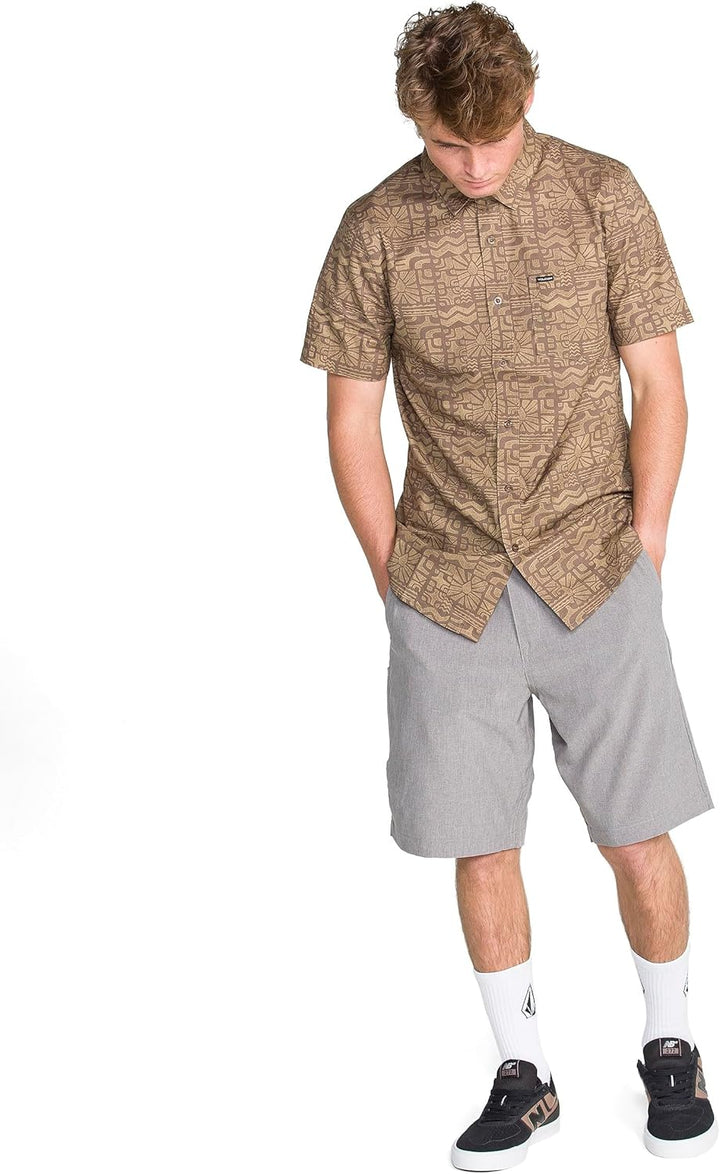 Volcom Herren Lässige Shorts 34 Grau Meliert, 34 Grau Meliert