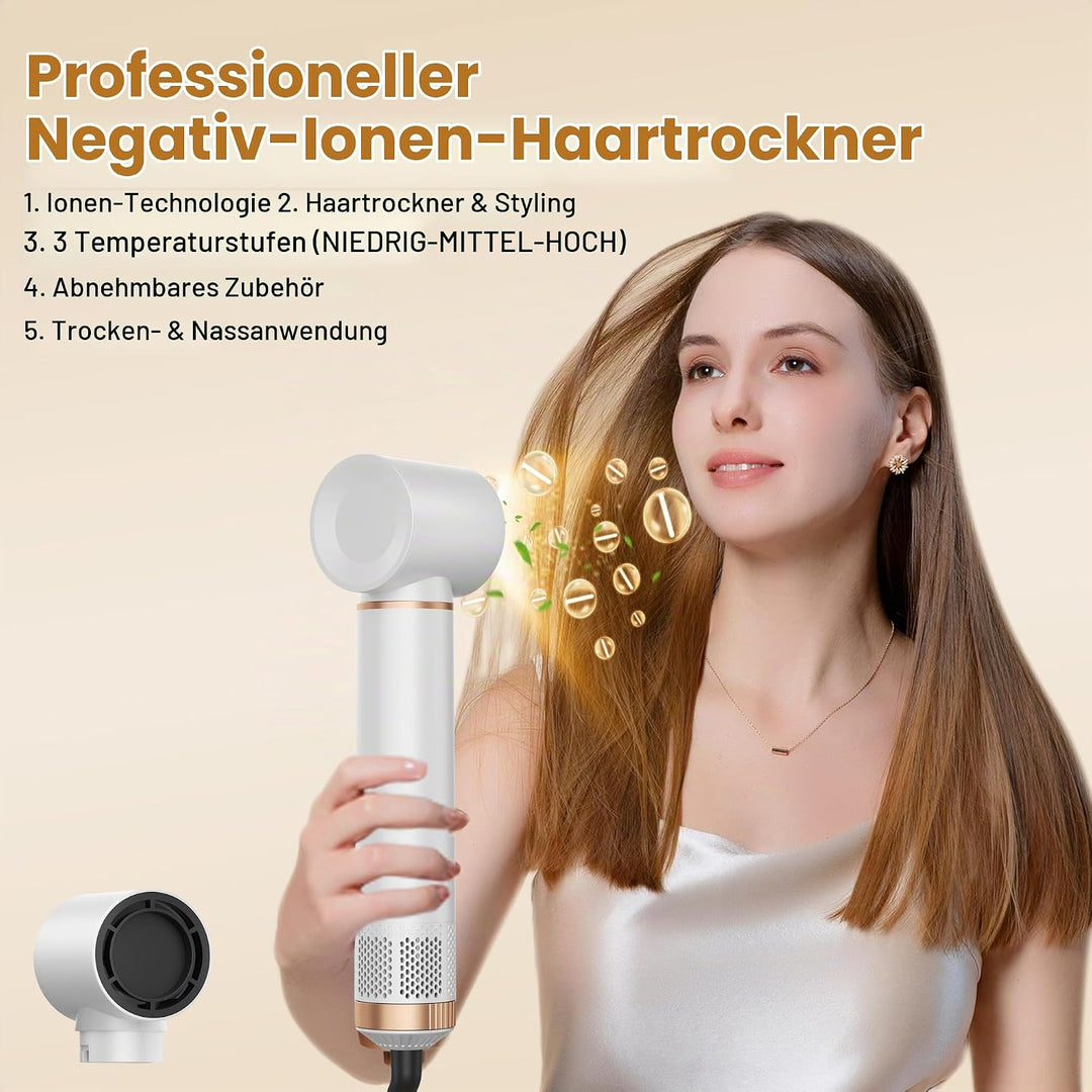 OKWRAP Hair Styler Set, Hairstyler 5 in 1, Haarstyler mit Automatischer Lockenstab, Föhn Ionen, Warm