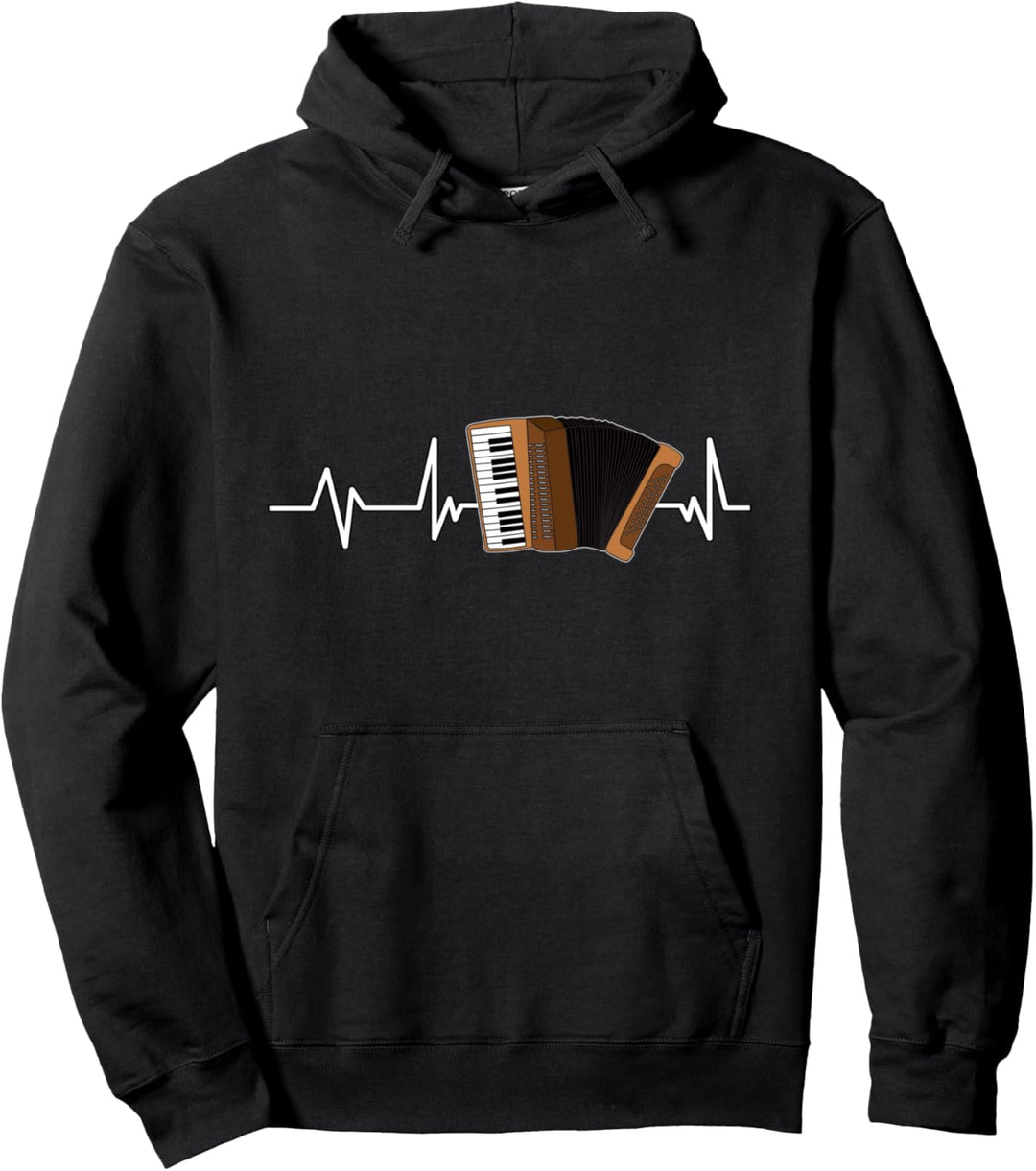 Akkordeon Spieler Herzschlag Geschenk Akkordeon Pullover Hoodie