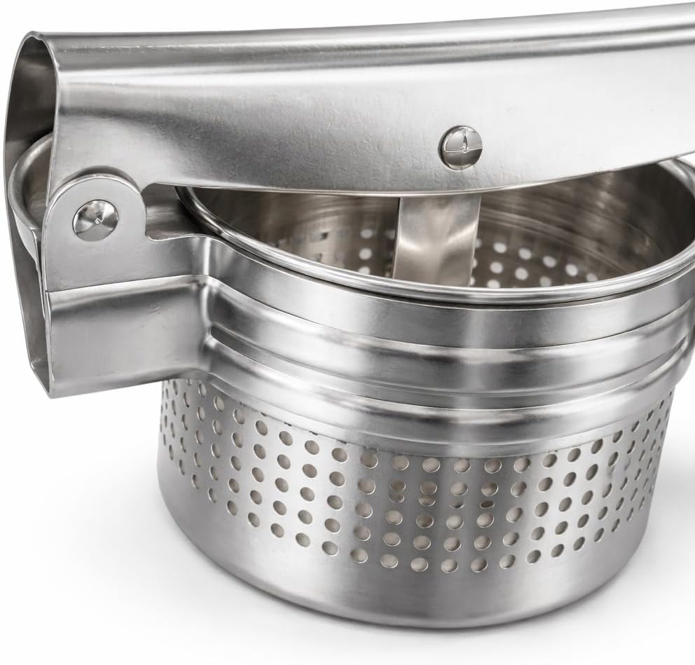 Ergonomische Kartoffelpresse aus Edelstahl | Robuste Kartoffelpresse für private und professionelle