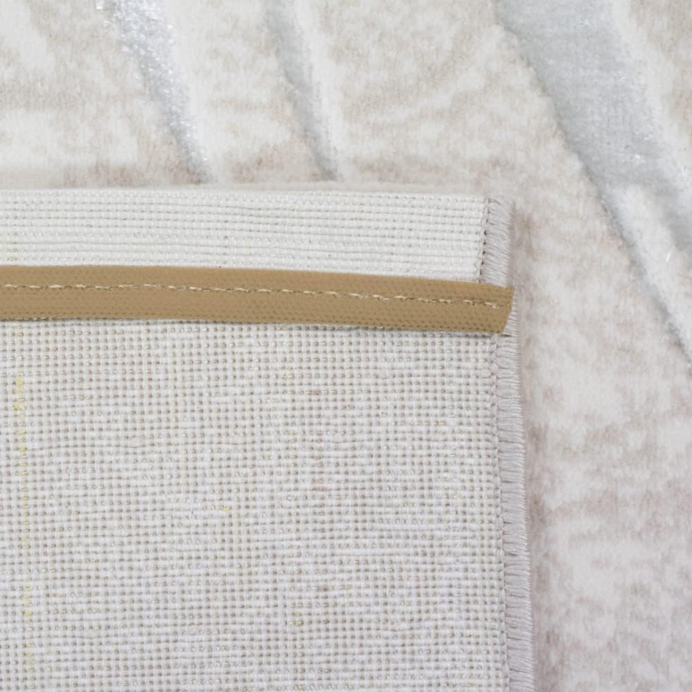 Teppich-Traum Designer Teppich Flur Wohn- & Schlafzimmer Palmenzweige Creme grau Gold Grösse 240x340