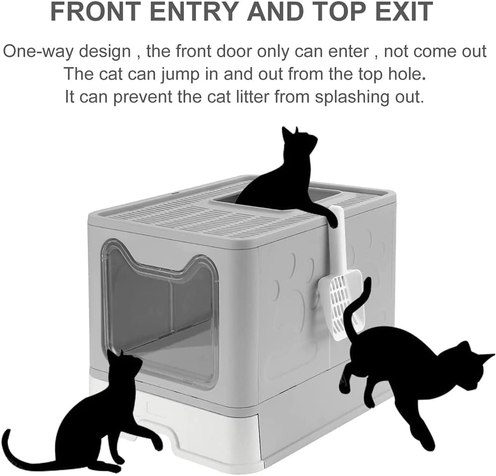 Katzentoilette gross Katzentoilette mit Deckel, grosse Katzentoilette faltbar mit Schublade und Scha
