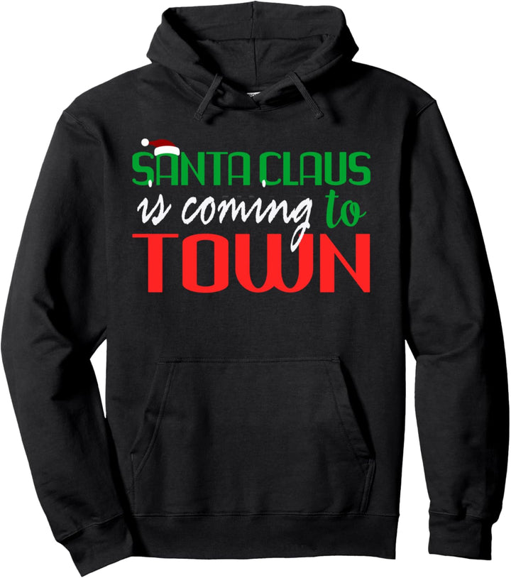 Santa Claus is coming to town Rot Weiss Grün Pullover Hoodie