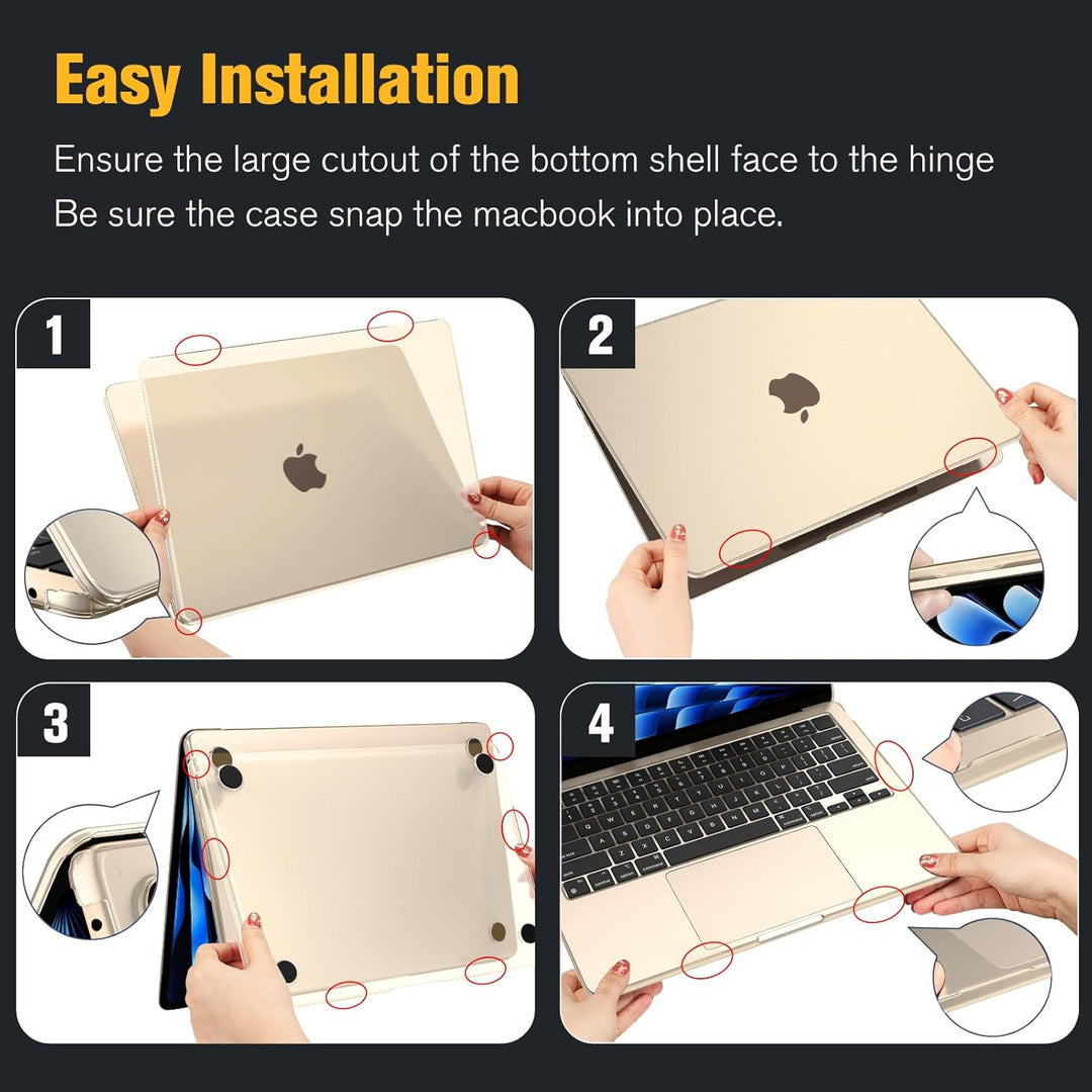Fintie Hülle Kompatibel mit MacBook Air 13.6 Zoll M5 M4 M3 M2 A3449 A3240 A3113 A2681 (2026-2022), [