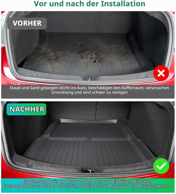 [3-Teilig] GAFAT Tesla Model 3 2026-2024 (Standard &amp; Premium) Kofferraummatten-Set, Model 3 Highland