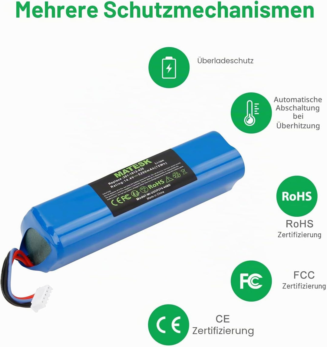 14,4 V 5200 mAh S10-LI-144-5200 Vacuum Cleaner Akku für Ecovacs Deebot T8 T8+ T9 T9+ für Deebot Ozmo