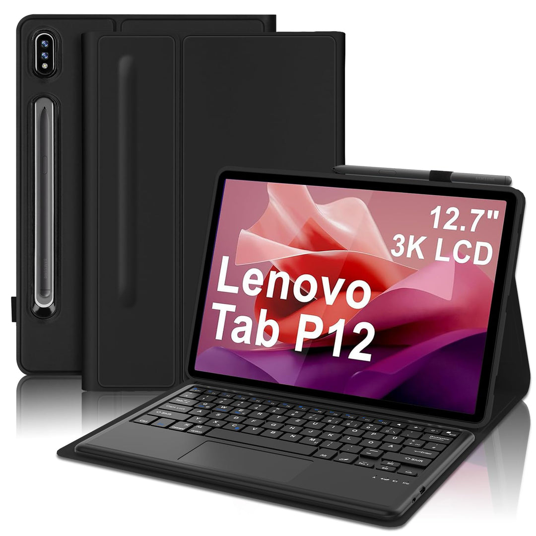IVEOPPE Tastatur für Lenovo Tab P12 Pro, Hülle mit Tastatur für Lenovo P12 12.7" 2023, Magnetische K