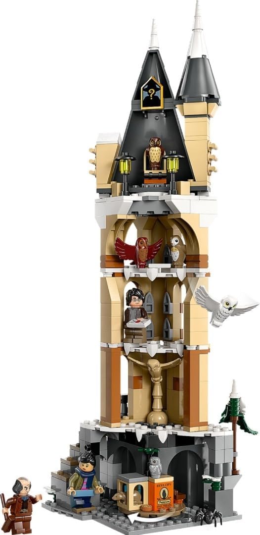 LEGO Harry Potter Eulerei auf Schloss Hogwarts, Abenteuer-Set mit Spielzeug-Tieren und 3 Mini-Figure