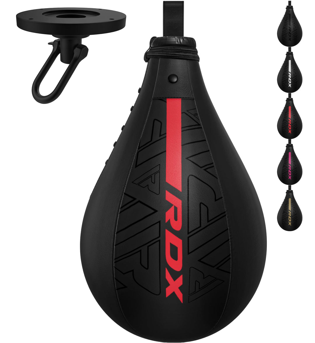 RDX Boxbirne Maya Hide Leder Set, Speedball Hängend Mit Halterung, Punchingball Boxing Speed Bag, Ge
